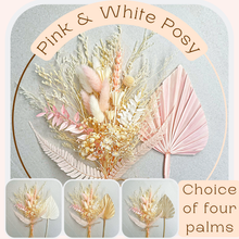 Load image into Gallery viewer, Dried Floral Cake Topper | Pink and White
