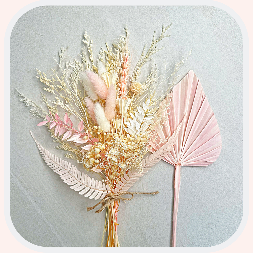 Dried Floral Cake Topper | Pink and White