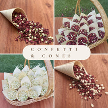 Load image into Gallery viewer, Dried Flower Wedding Confetti + Cones
