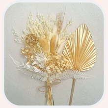 Load image into Gallery viewer, Dried Floral Cake Topper | Gold and White
