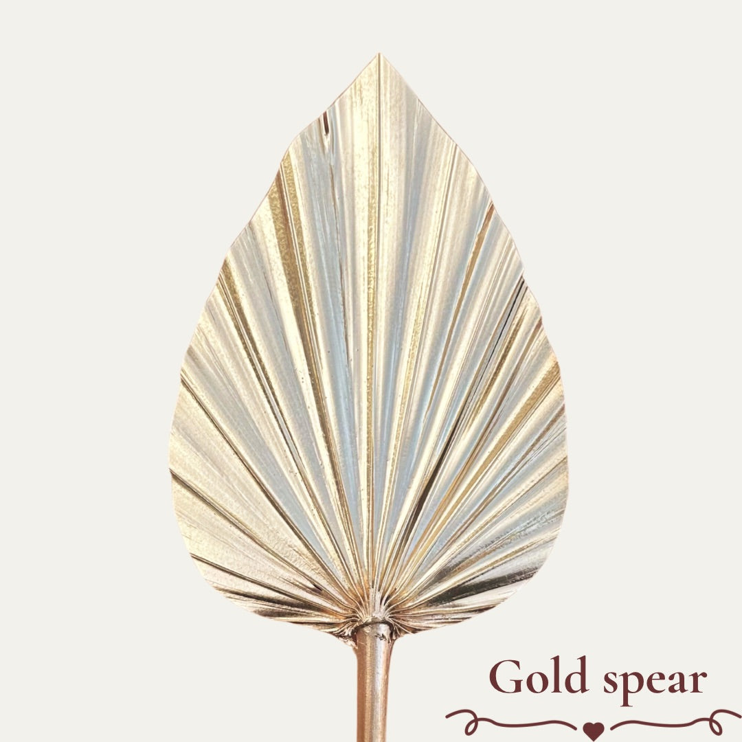 Gold Coloured Spear Palm Cake Topper Decoration