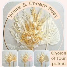 Load image into Gallery viewer, Dried Floral Cake Topper | White and Cream
